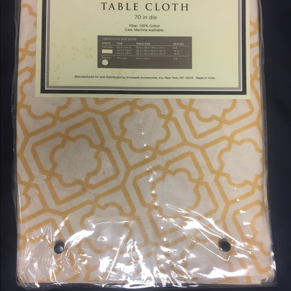 Round tablecloth Raymond Waites Yellow and White